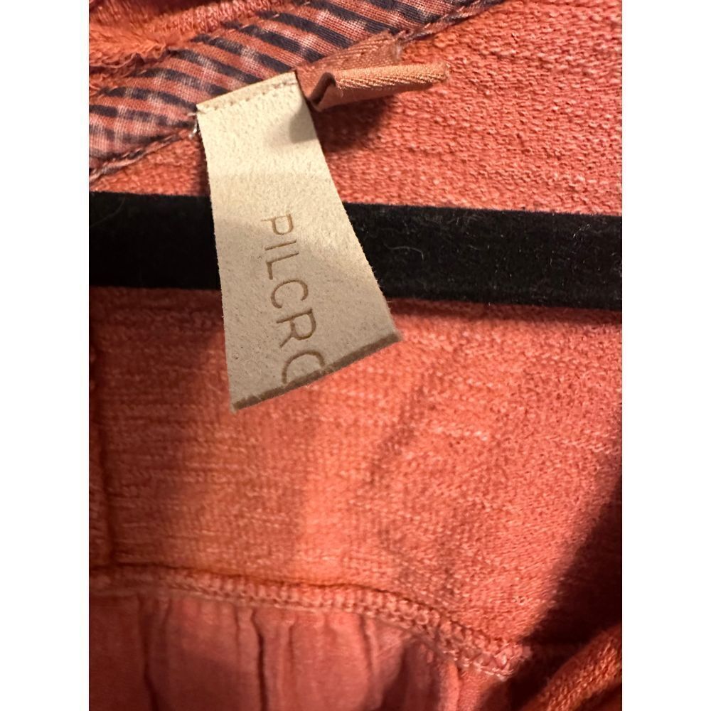 Pilcro Anthropologie VNeck Long Sleeve Blouse Burnt Orange Light Weight Size S - Picture 4 of 7